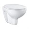 Безободковый подвесной унитаз GROHE Bau Ceramic 39351000 с крышкой микролифт белый 23795 - фото 153905
