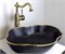 Раковина накладная Bronze de Luxe Black Orchid 1395 (500х380х130 мм), цвет черный матовый 44274 - фото 252307